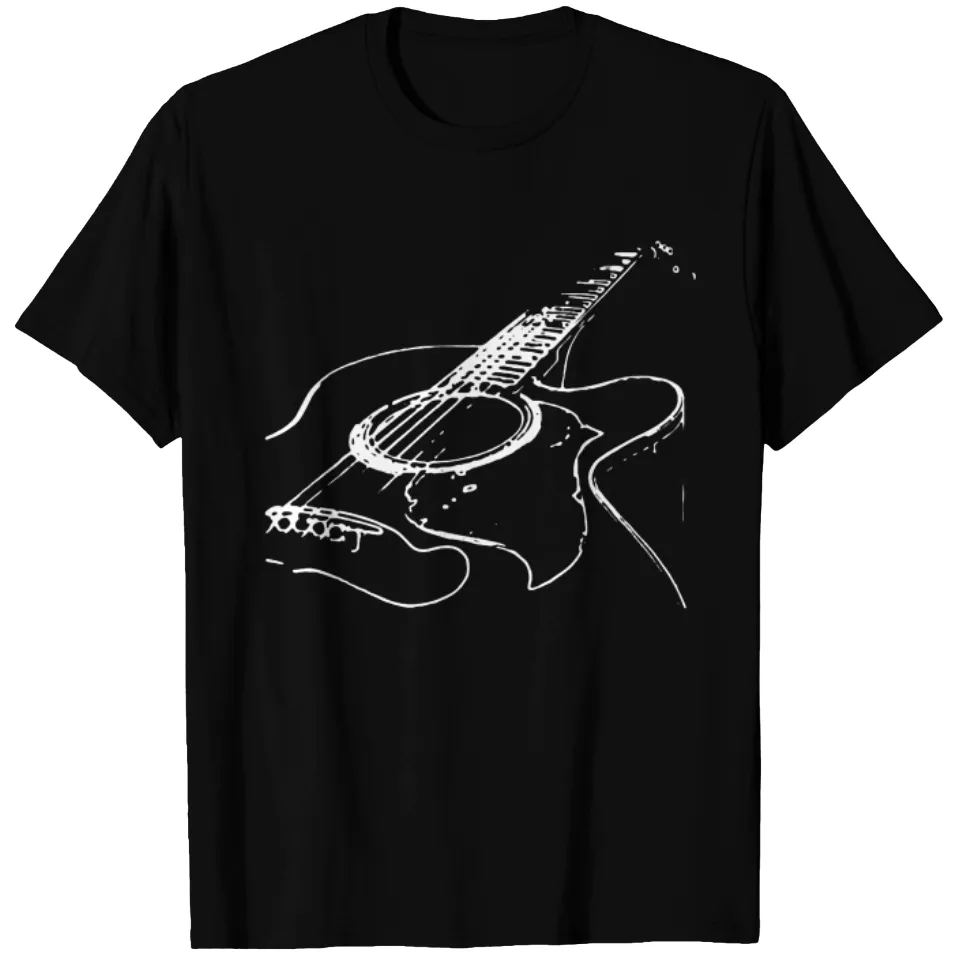 T-shirt pour hommes avec logo de passionné de guitare acoustique — T-shirts pour hommes