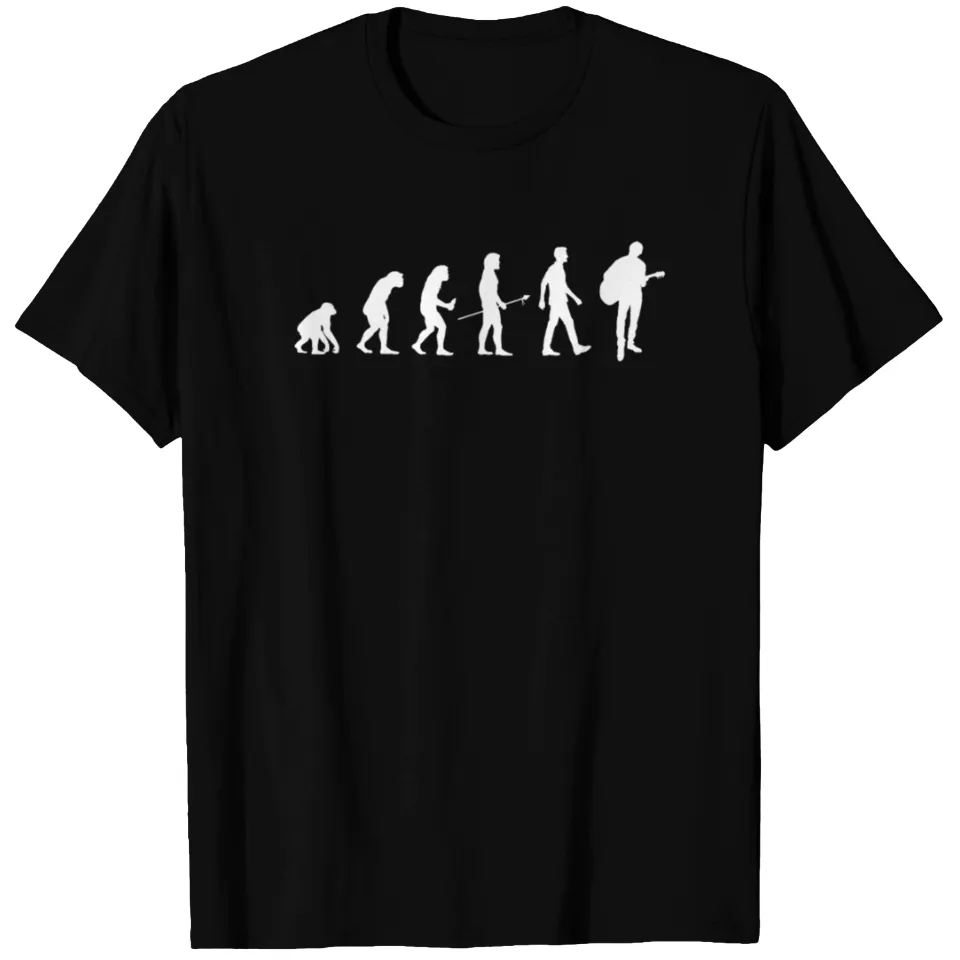 T-shirt Évolution du Joueur de Guitare Acoustique pour Hommes — T-shirts pour hommes