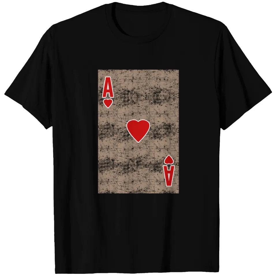 T-shirt Ace of Hearts pour hommes en noir — T-shirts pour hommes