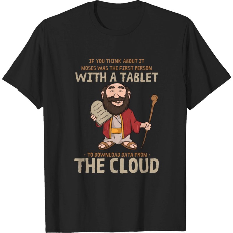 T-shirt chrétien amusant Moses téléchargé depuis le nuage pour hommes — T-shirts pour hommes