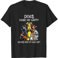 T-shirt Dog Make Me Happy Humans Make My Head Hurt pour hommes — T-shirts pour hommes