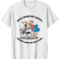 Les Chiens Me Rendent Heureux, Les Humains Me Font Mal à la Tête T-Shirt pour Hommes