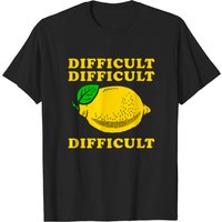 Difficult Lemon T-shirt for Men in Black — Mens T Shirts