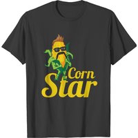 Funny Corn Star Sunglasses Mustache Maize T-Shirt for Men — Mens T Shirts