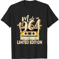 T-shirt Made In 1964 pour hommes en noir — T-shirts pour hommes