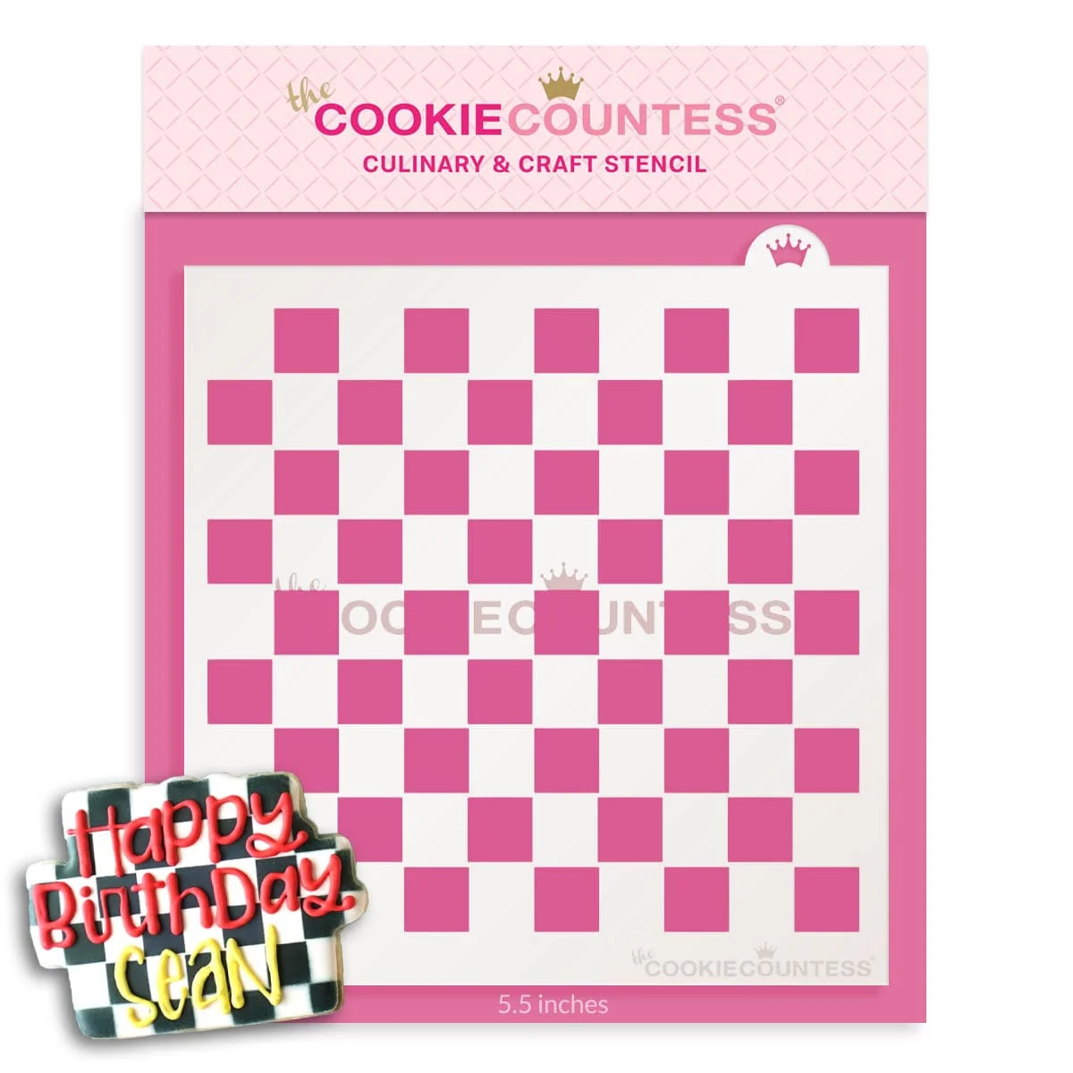 Checkerboard Pattern Stencil by The Cookie Countess — Fashion Accessories