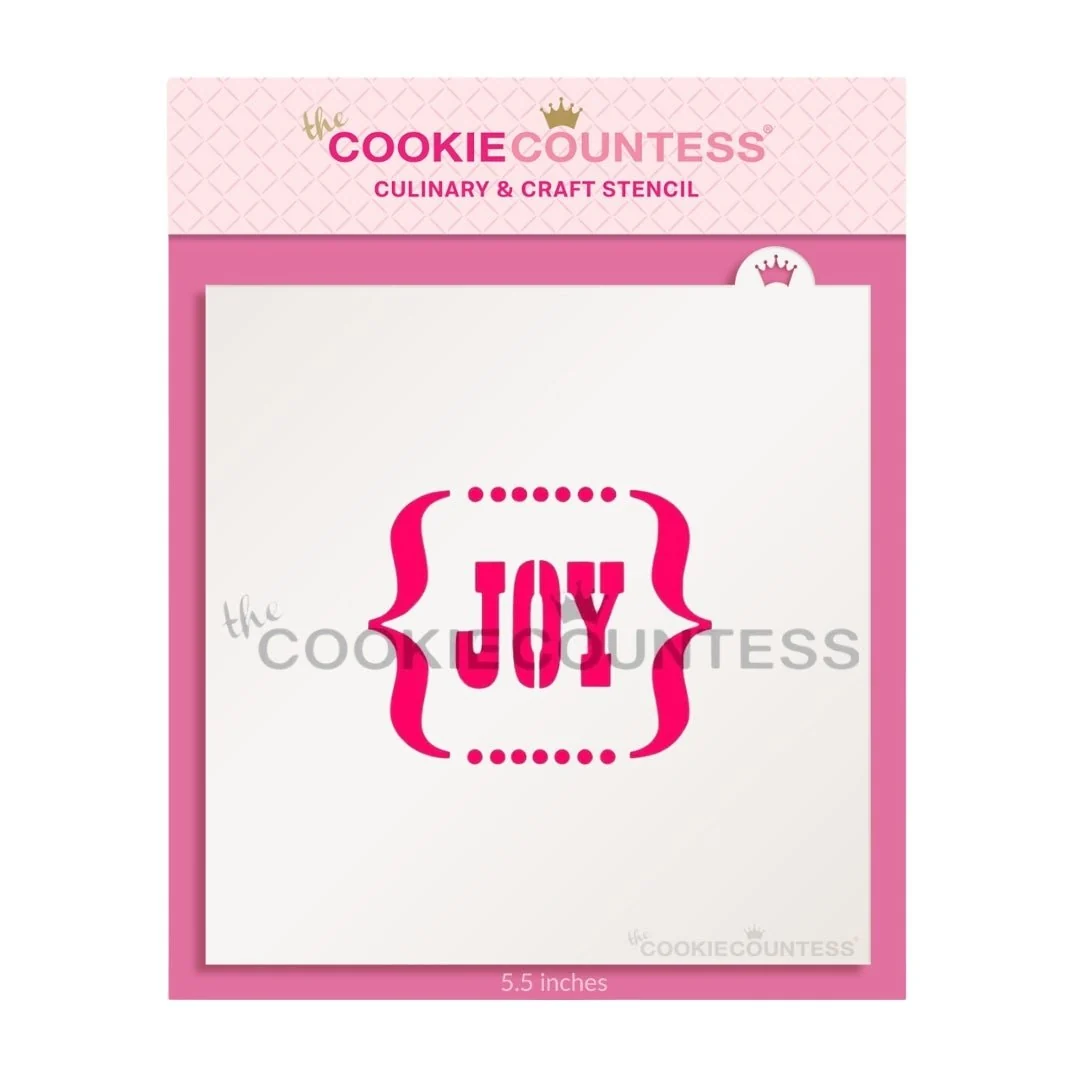 Joy Stencil by The Cookie Countess