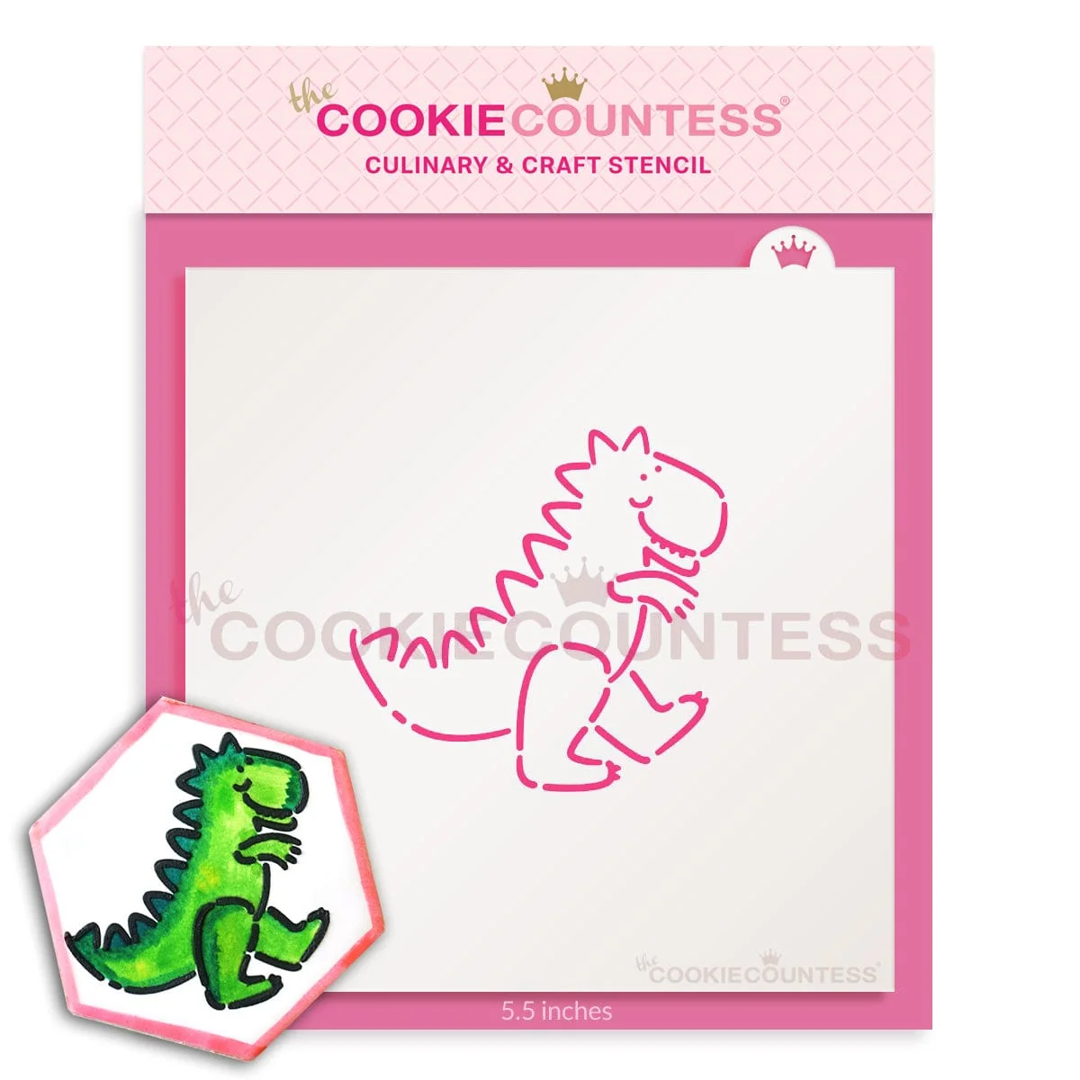 Dinosaur T Rex PYO Stencil - The Cookie Countess