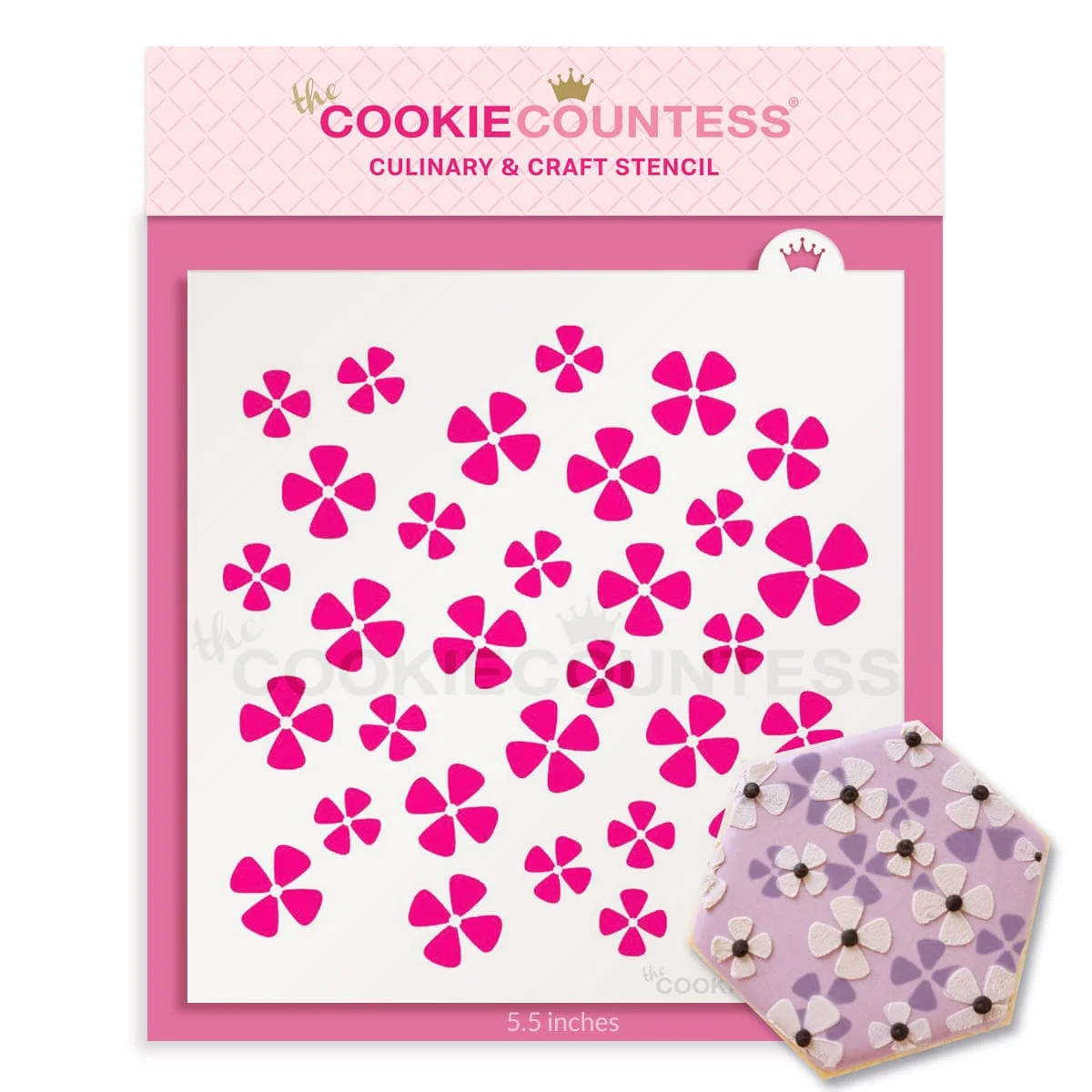 Hydrangea Petals Stencil by The Cookie Countess
