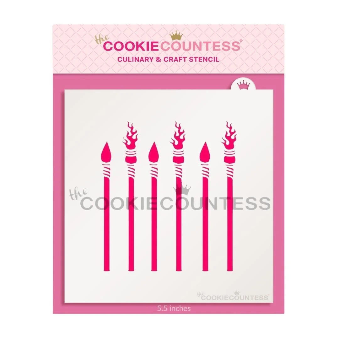 Tiki Torches Stencil for Parties and Cookies