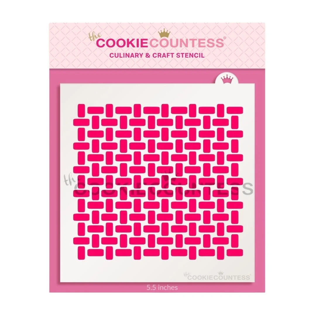 Basketweave Stencil by The Cookie Countess — Kitchen Gadgets