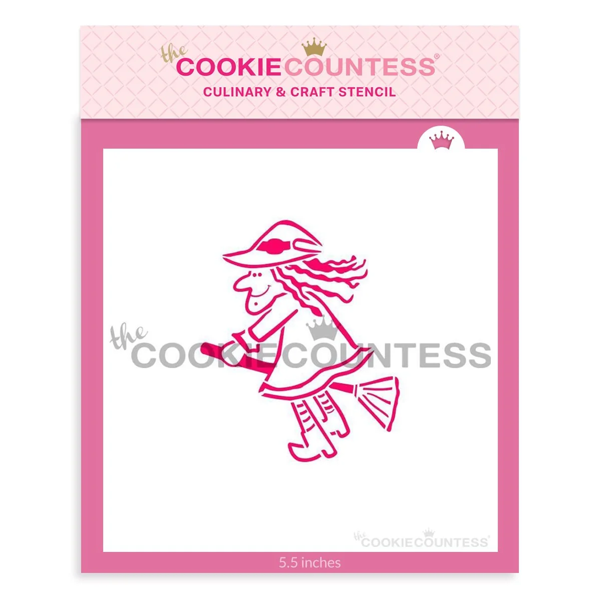 Witch on a Broom PYO Stencil
