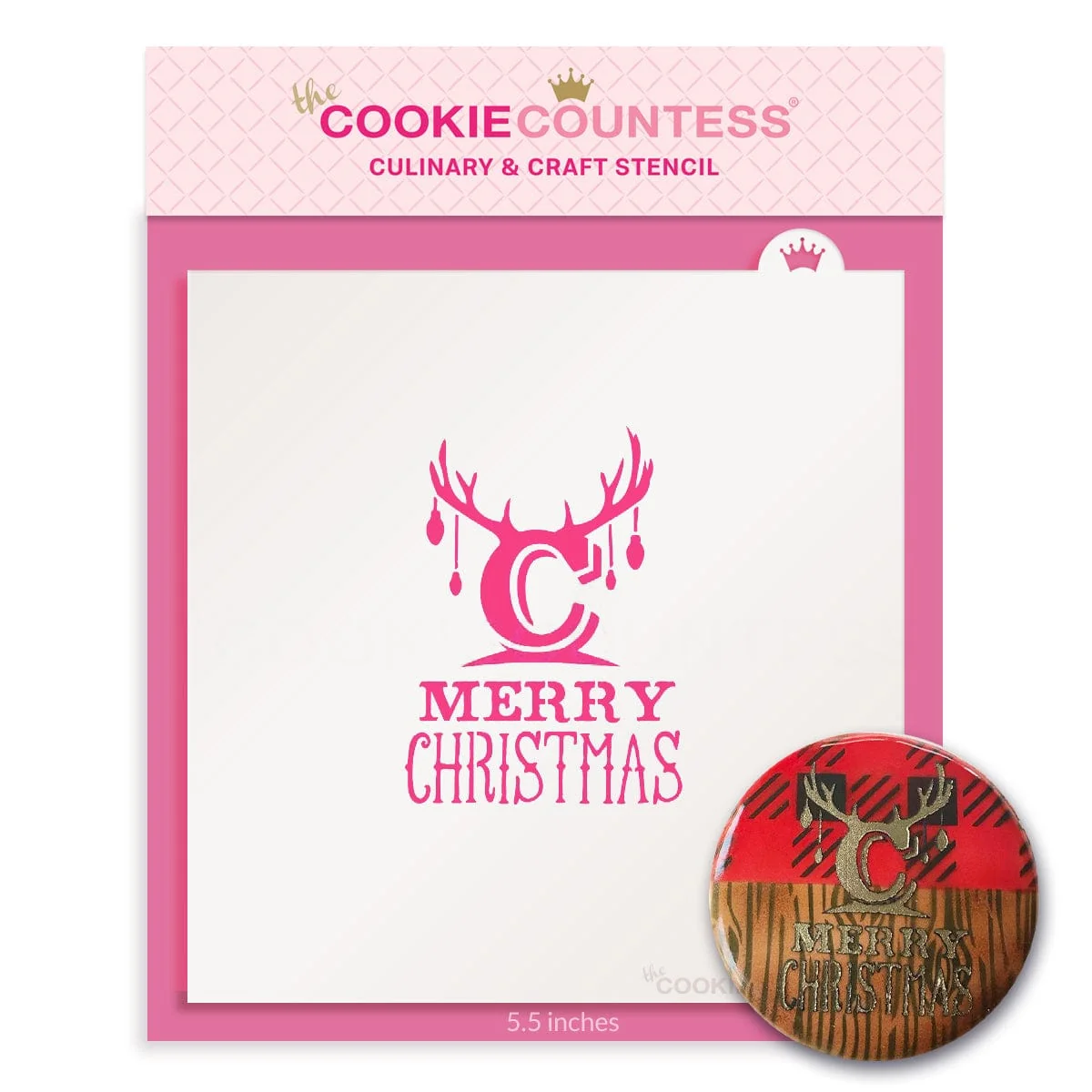 Pochoir Joyeux Noël & Antlers par The Cookie Countess