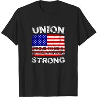 T-shirt Union Strong Steelworker Fierté du Travail Drapeau Américain pour Hommes — T-shirts pour hommes