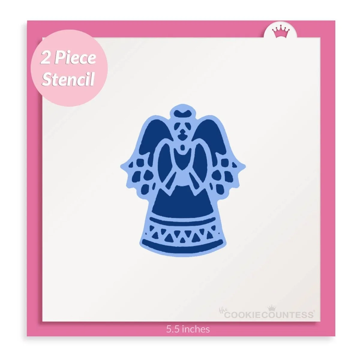 2 Piece Angel Stencil Set by The Cookie Countess