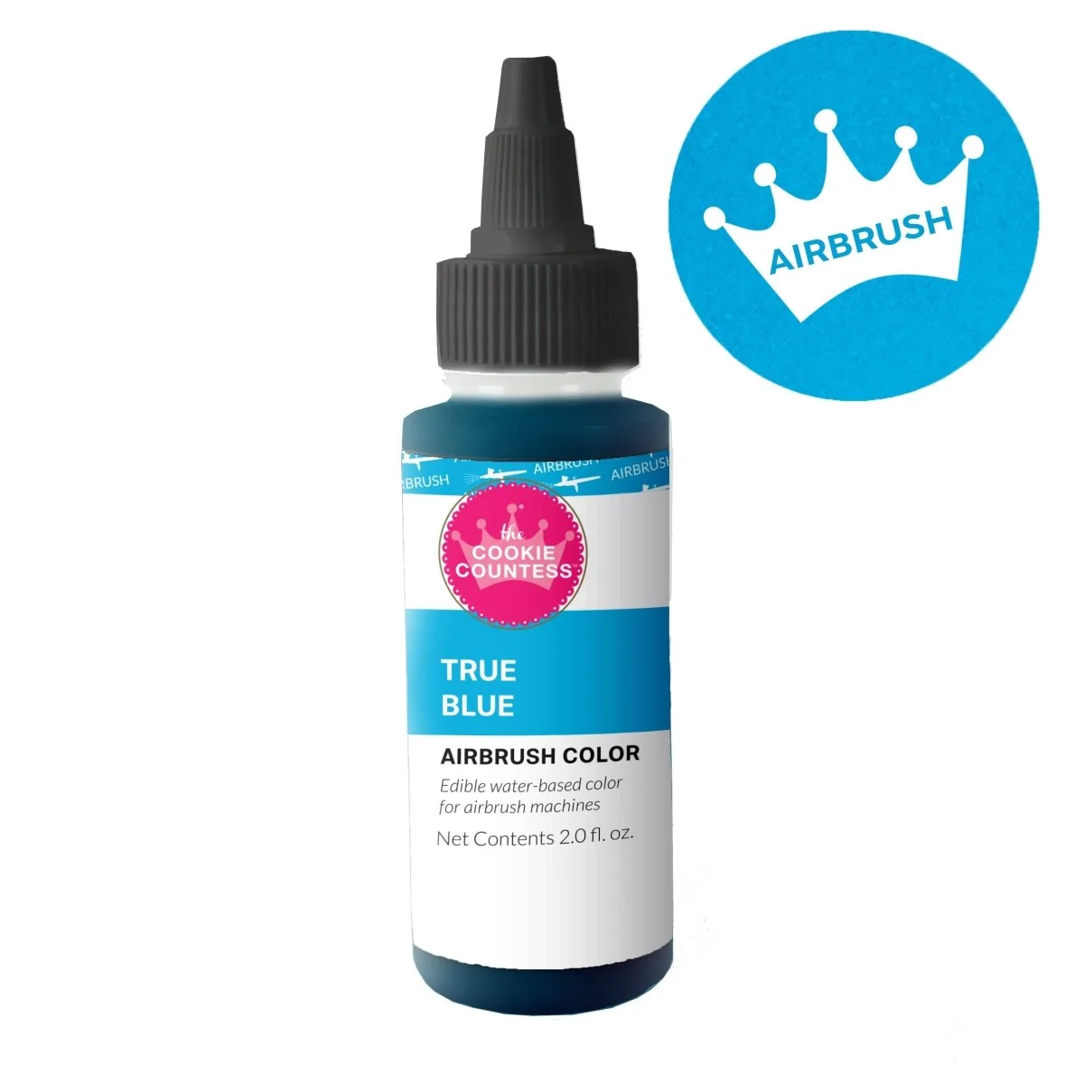 Cookie Countess True Blue Edible Airbrush Color 2oz — Kitchen Gadgets