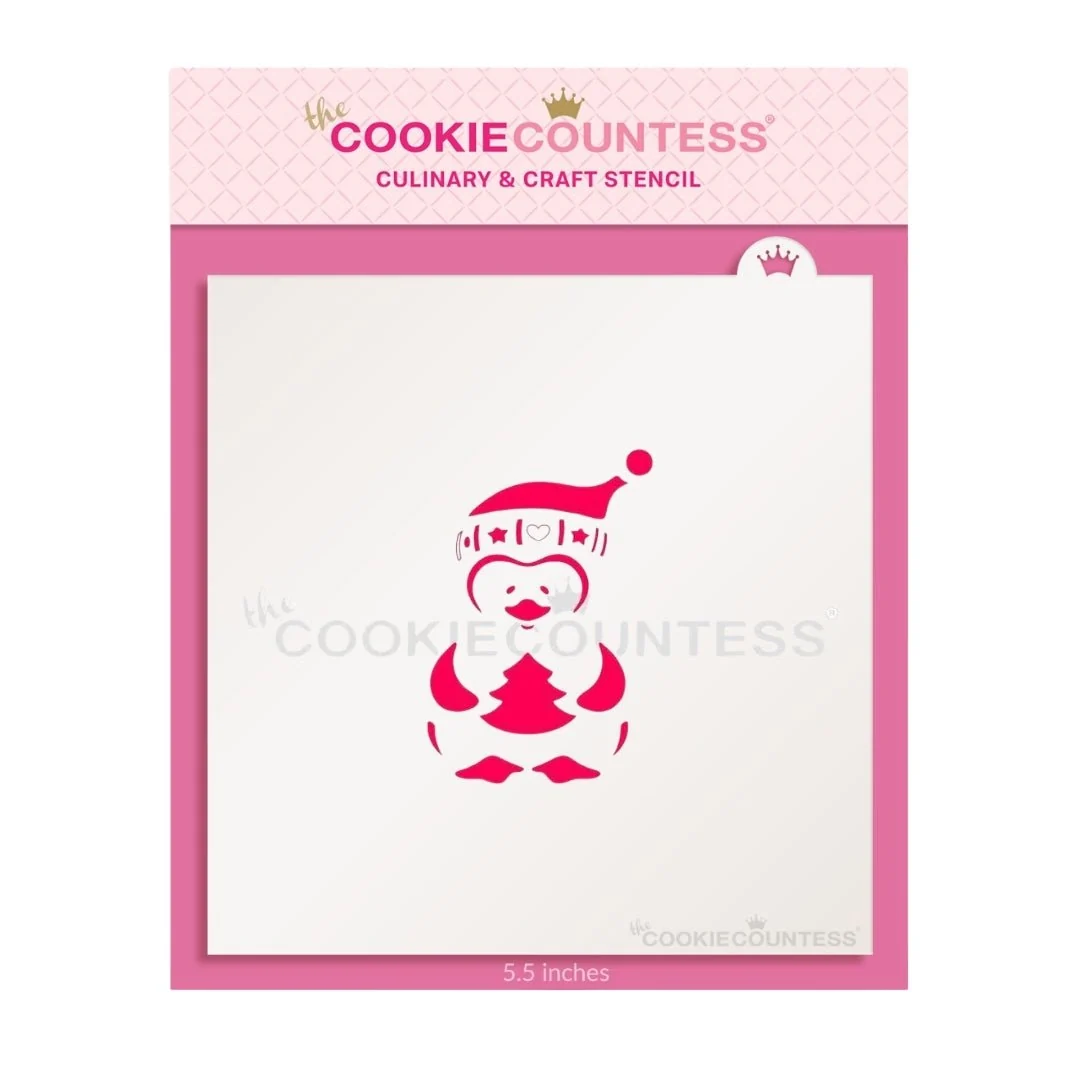 Pochoir de pingouin avec chapeau par The Cookie Countess