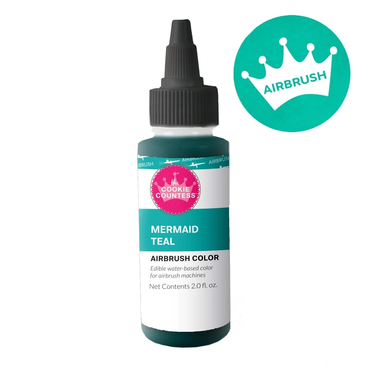 Cookie Countess - Mermaid Teal Edible Airbrush Color 2oz — Kitchen Gadgets