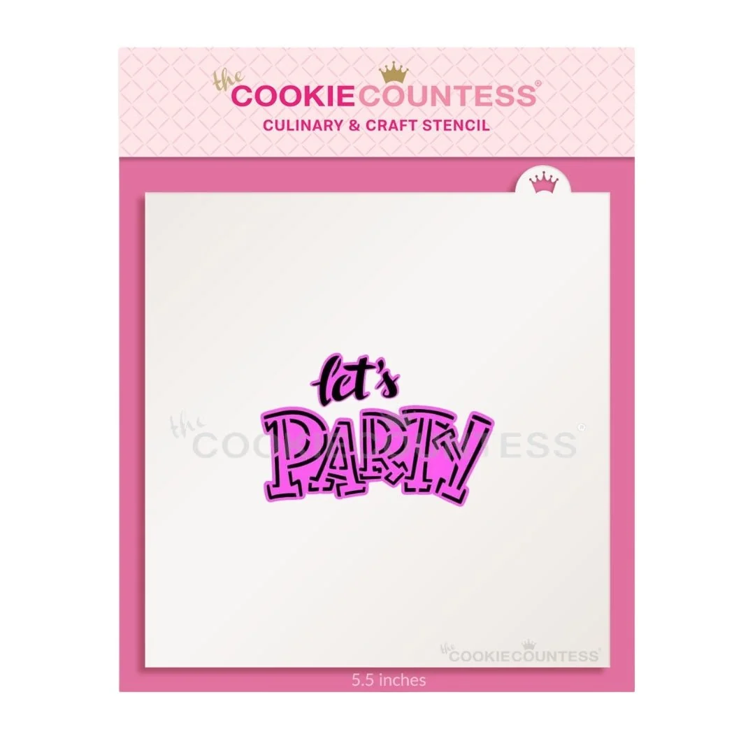 Let's Party 2 Piece Stencil by The Cookie Countess — Kitchen Gadgets