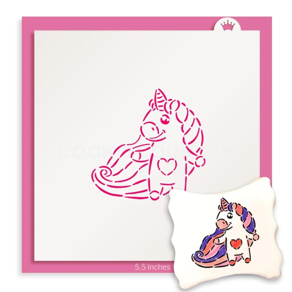 Unicorn with Heart PYO Stencil by The Cookie Countess — Kitchen Gadgets