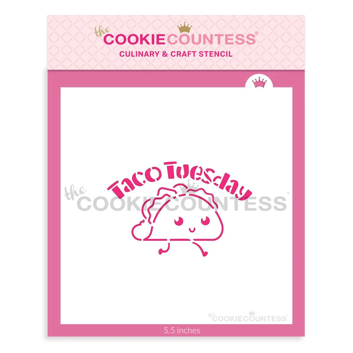 Pochoir Taco Tuesday PYO pour Décoration de Biscuits