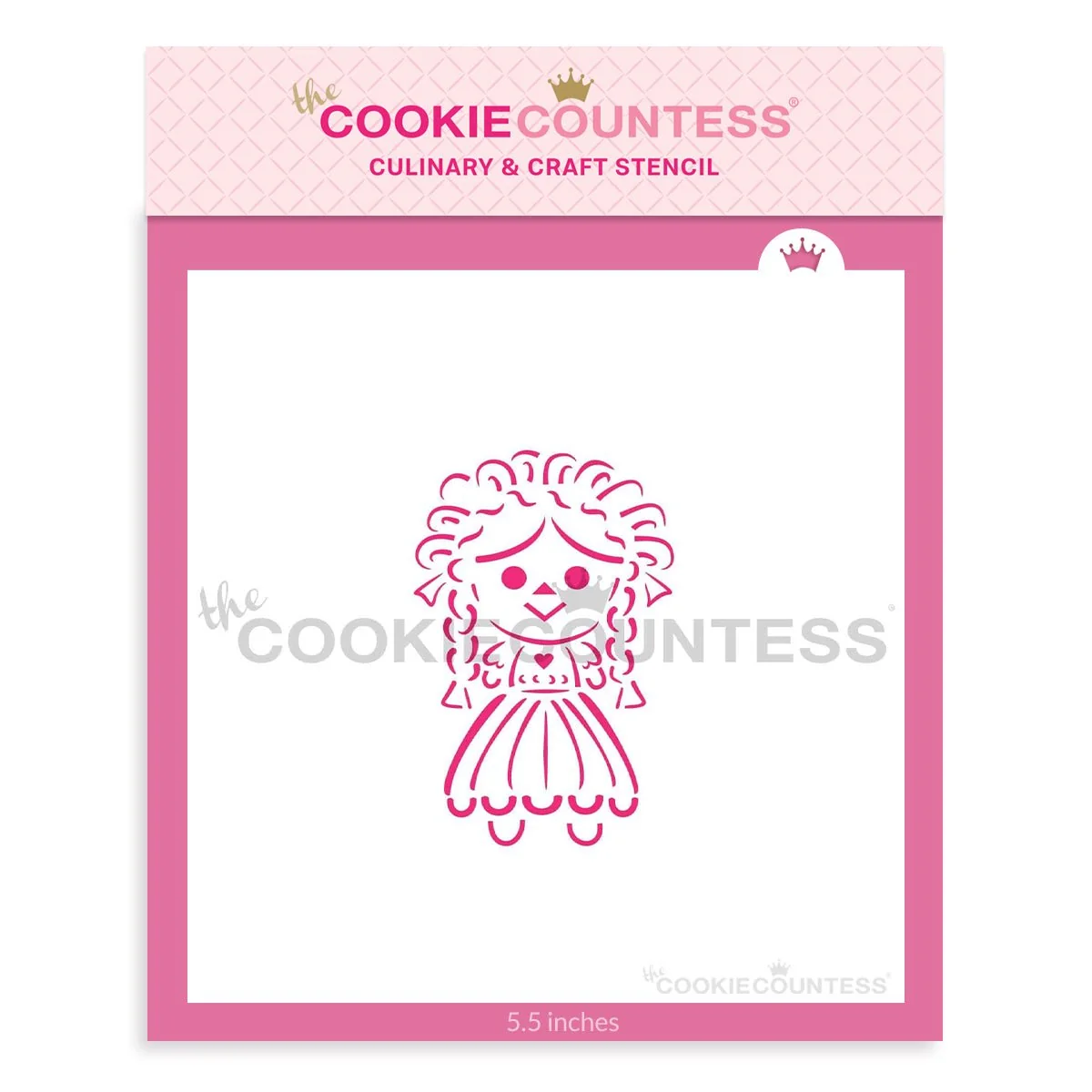 Pochoir Maria Doll PYO par The Cookie Countess — Appareils pour la croissance des cheveux et du cuir chevelu