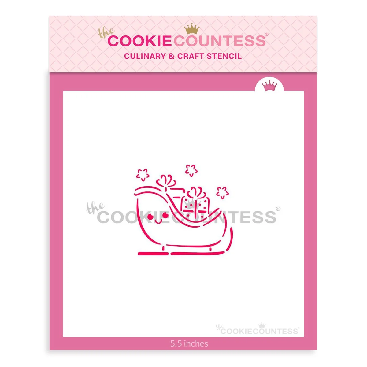 Pochoir PYO Traîneau Sourire de The Cookie Countess
