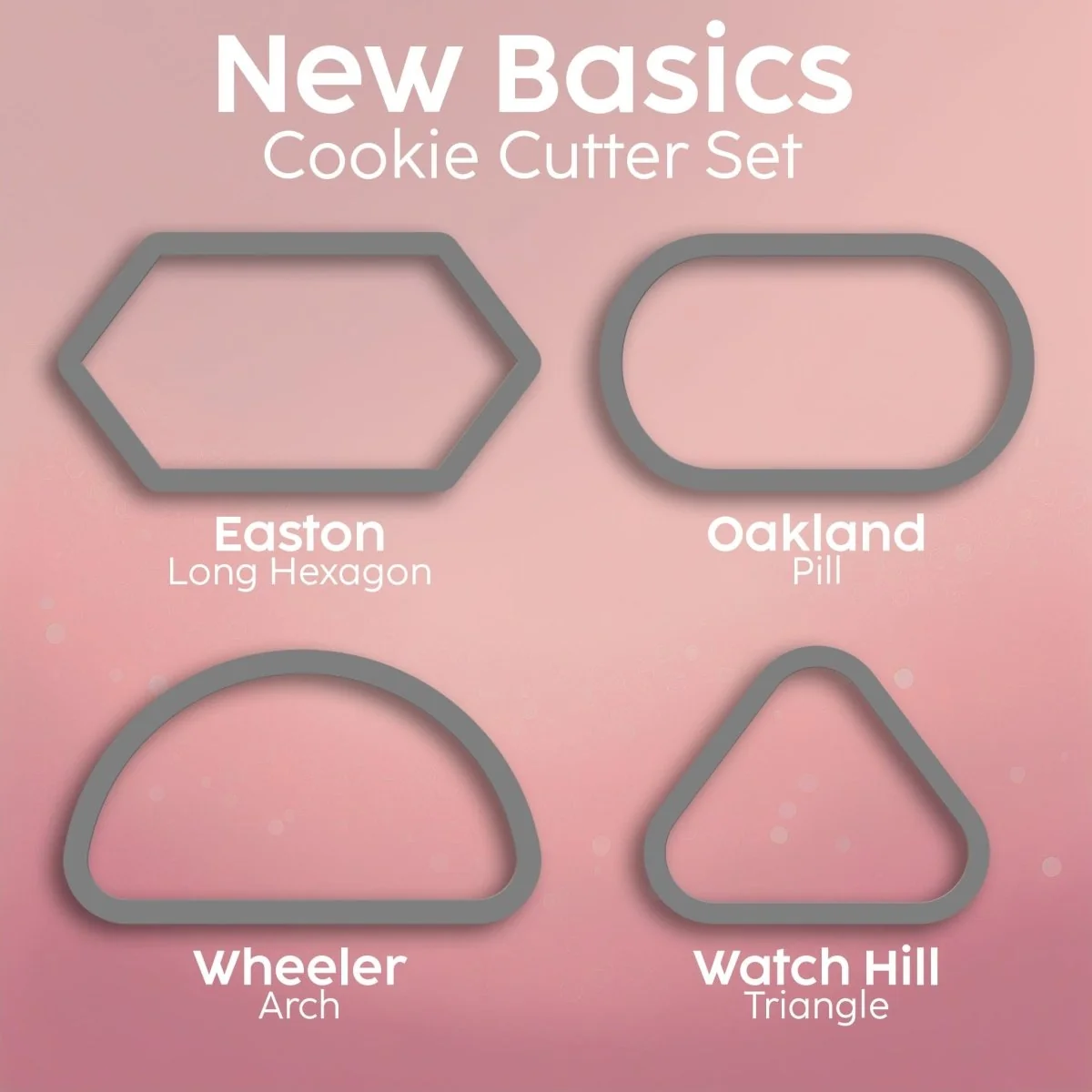New Basics Cookie Cutters Set of 4 by The Cookie Countess — Kitchen Gadgets