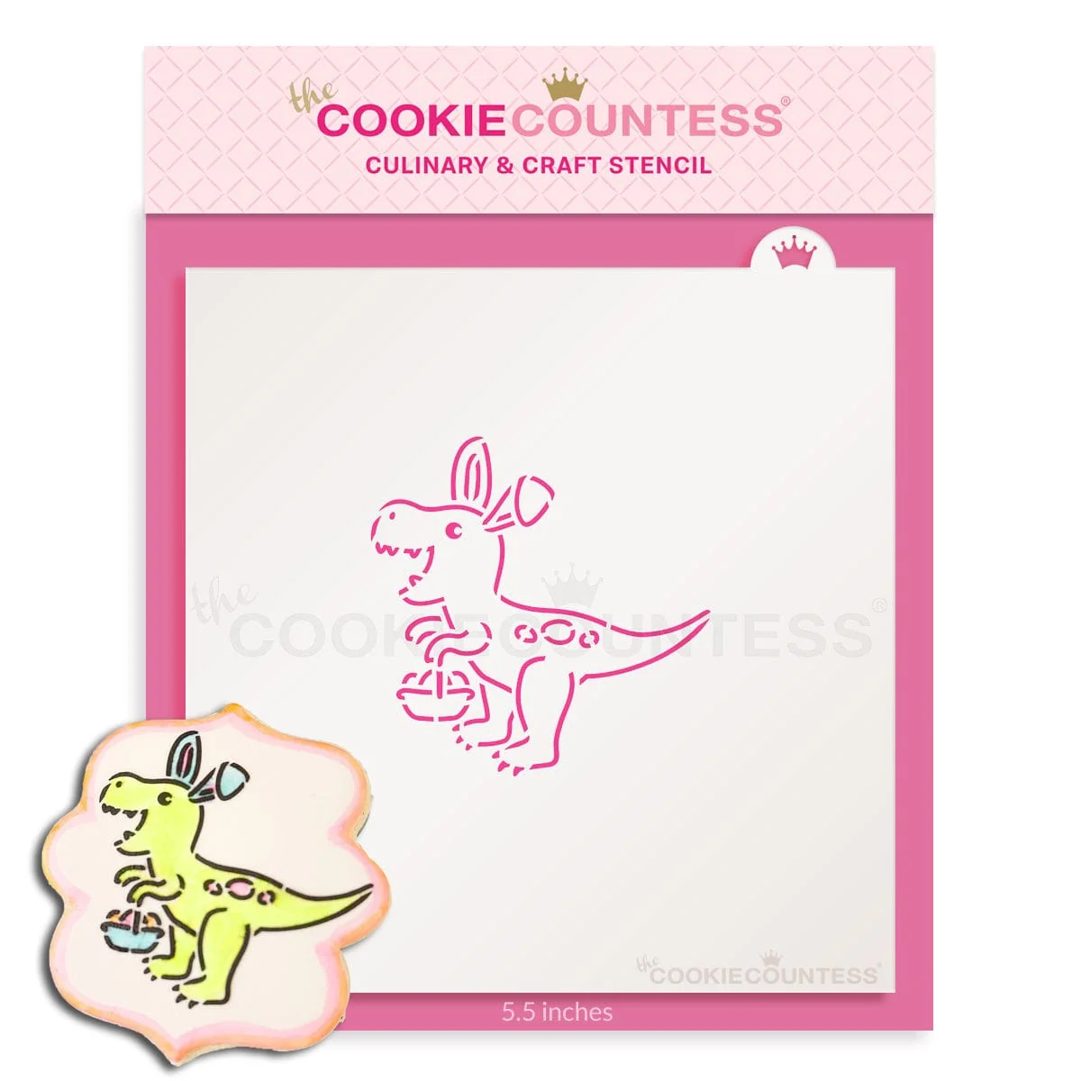 Pochoir PYO Bunny-saurus Dinosaur de The Cookie Countess — Gadgets de cuisine