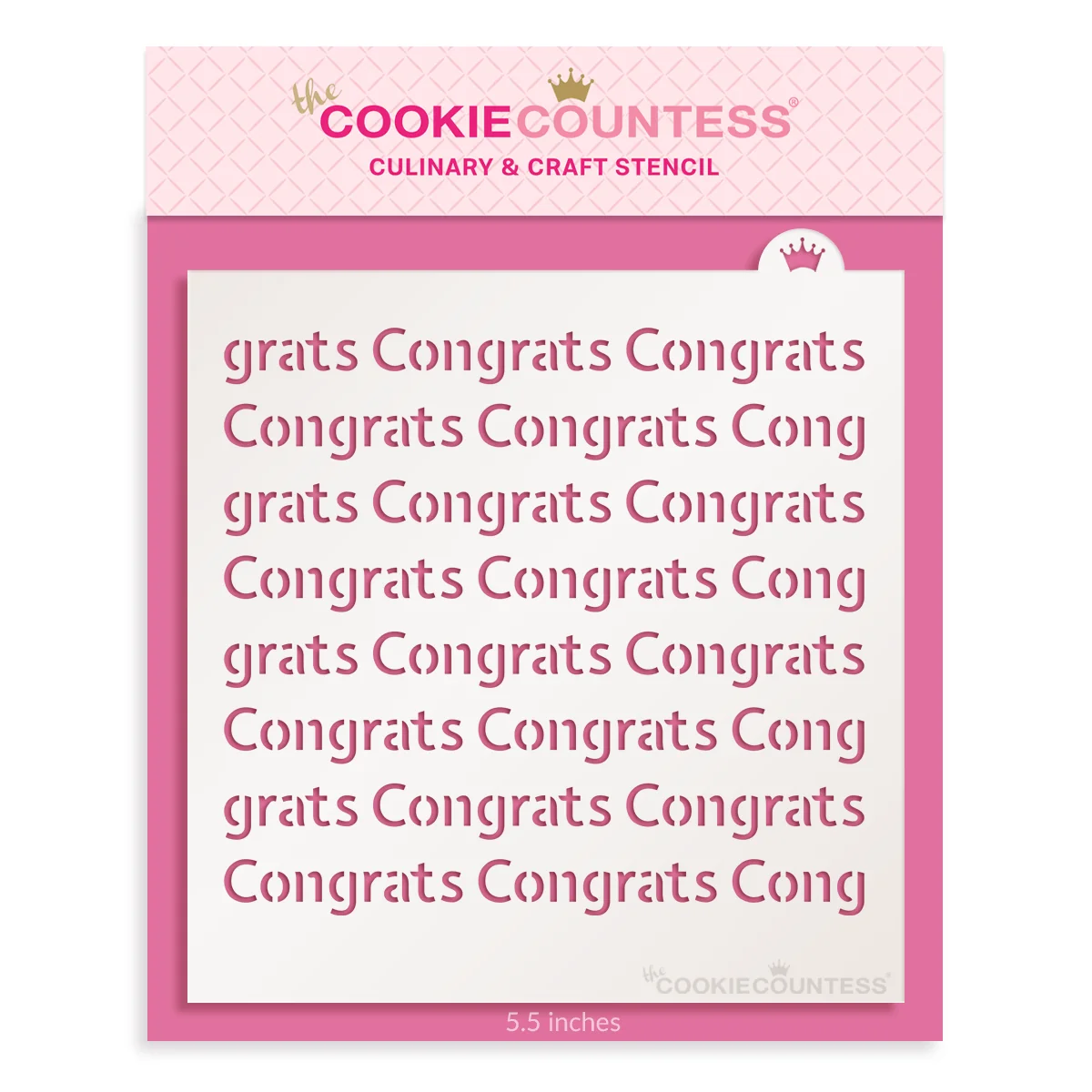 Congrats Repeat Stencil by The Cookie Countess