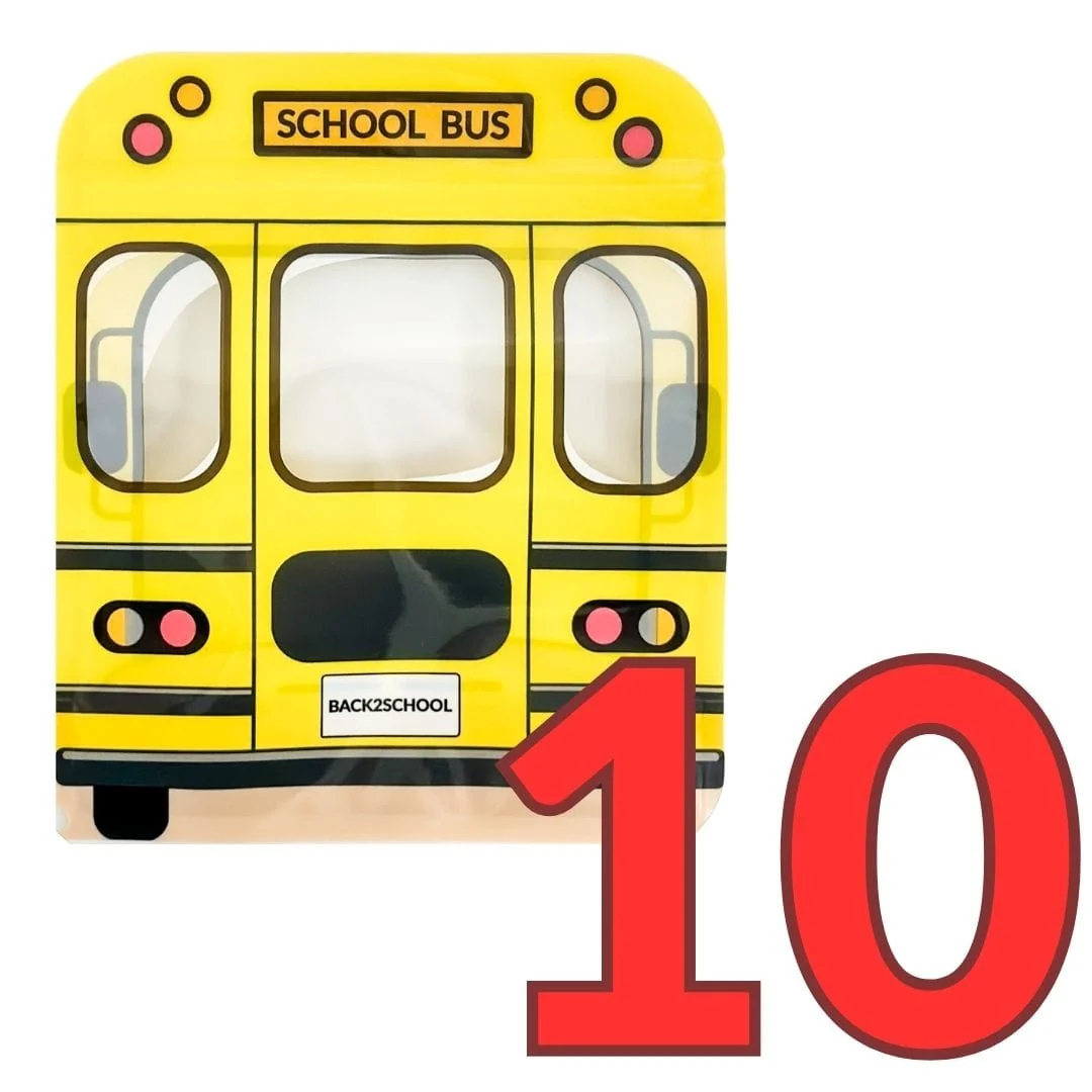 School Bus Cookie Bag - Pack of 10