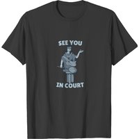 T-shirt Tennis Justizia Statue See You In Court pour hommes — T-shirts pour hommes