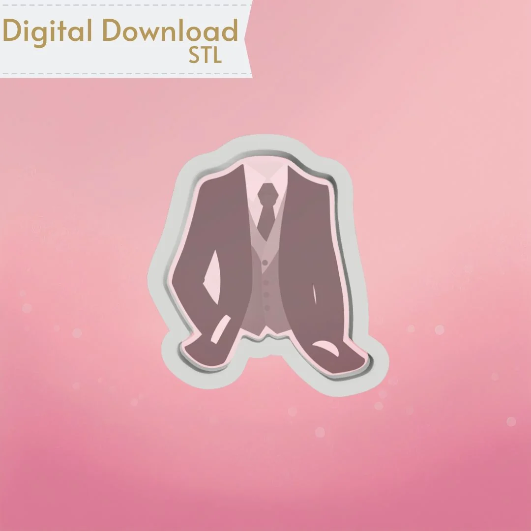 Groom Suit Cookie Cutter STL
