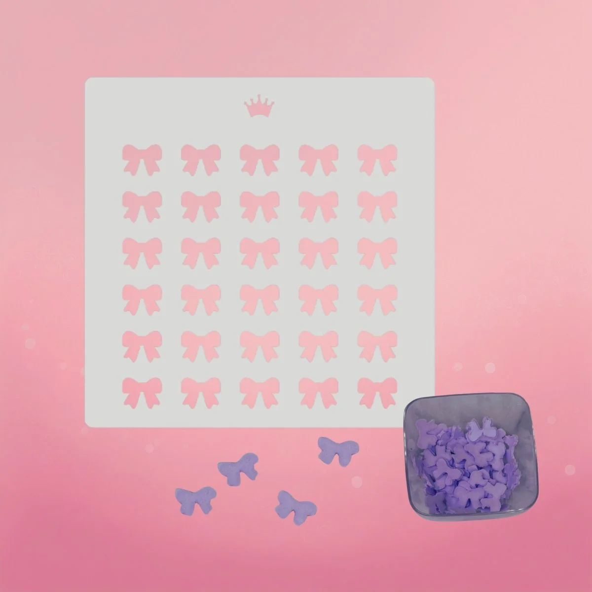 Small Bows Sprinkle Stencil by The Cookie Countess
