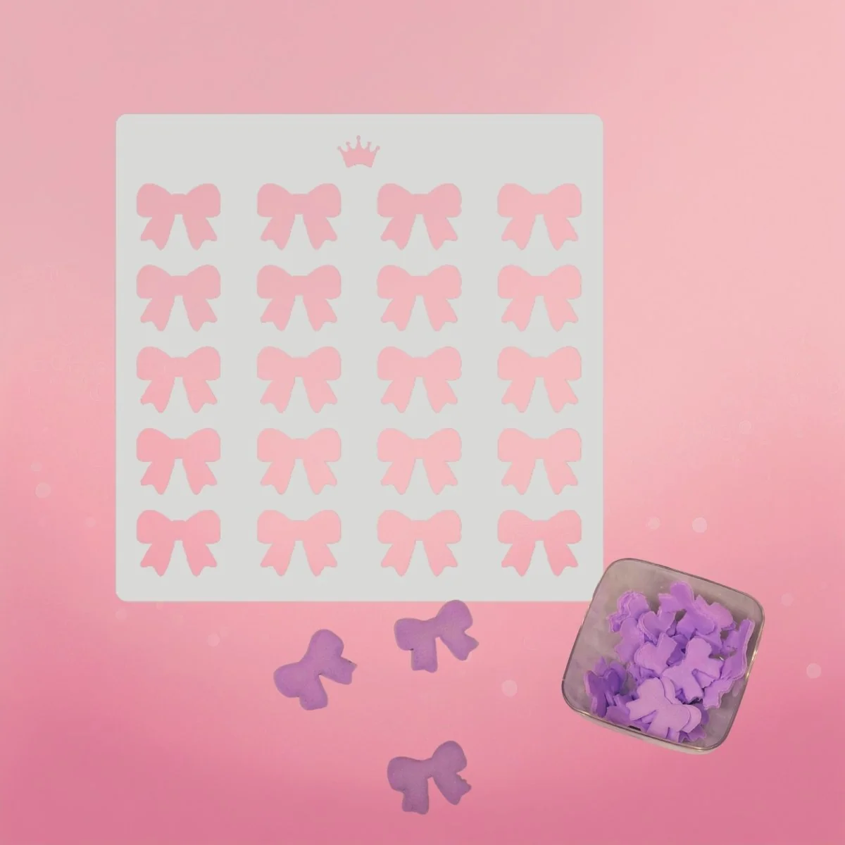 Large Bows Sprinkle Stencil by The Cookie Countess