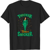 Thicker Than A Snicker Black Plus Size Queen T-Shirt for Men