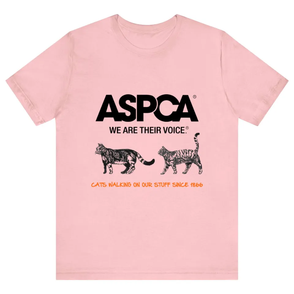 Aspca Cats Walking On Our Stuff Gift Tee for Men — Mens T Shirts