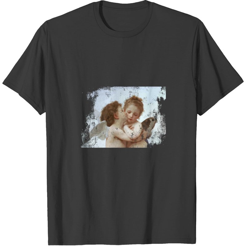 T-shirt Vintage Kissing Angels au look grunge usé pour hommes — T-shirts pour hommes