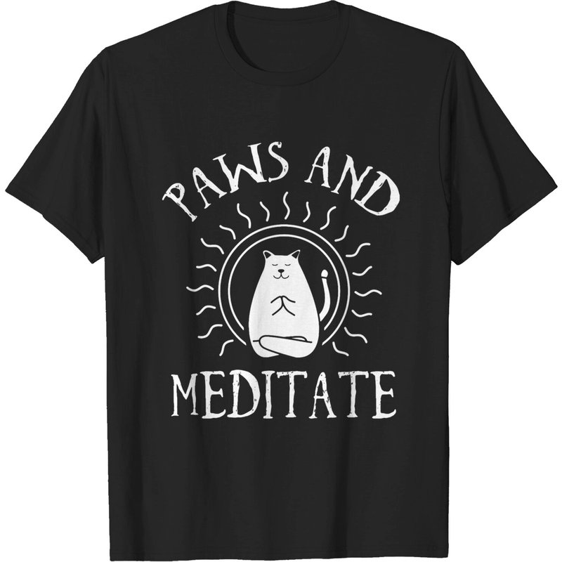 Paws and Meditate Men's White T-Shirt