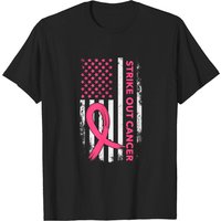 T-shirt Strike Out Cancer Drapeau US pour hommes