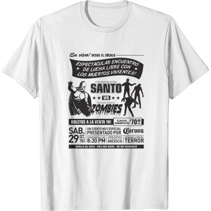 T-shirt Santo Vs Zombies pour hommes en noir — T-shirts pour hommes