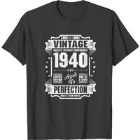 T-shirt Vintage 1940 Perfection pour hommes en noir — T-shirts pour hommes