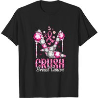 T-shirt Crush Breast Cancer Bling Pink Ribbon pour hommes — T-shirts pour hommes