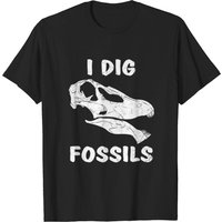 T-shirt I Dig Fossils pour hommes en noir — T-shirts pour hommes