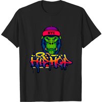 Hip Hop Grafity Monkey T-shirt for Men in Black