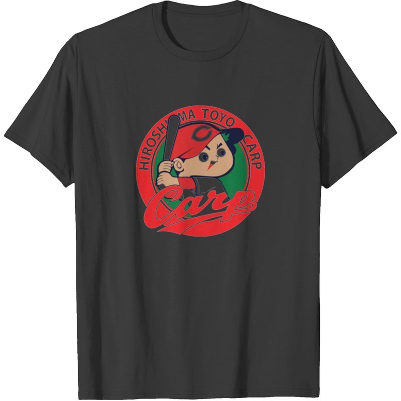 T-shirt pour hommes Hiroshima Toyo Carp en noir — T-shirts pour hommes