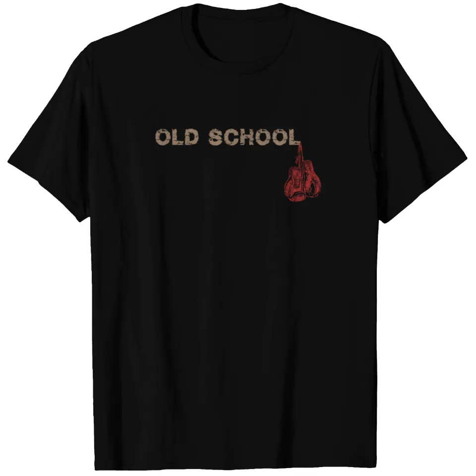Old School Boxing T-Shirt for Men in Black