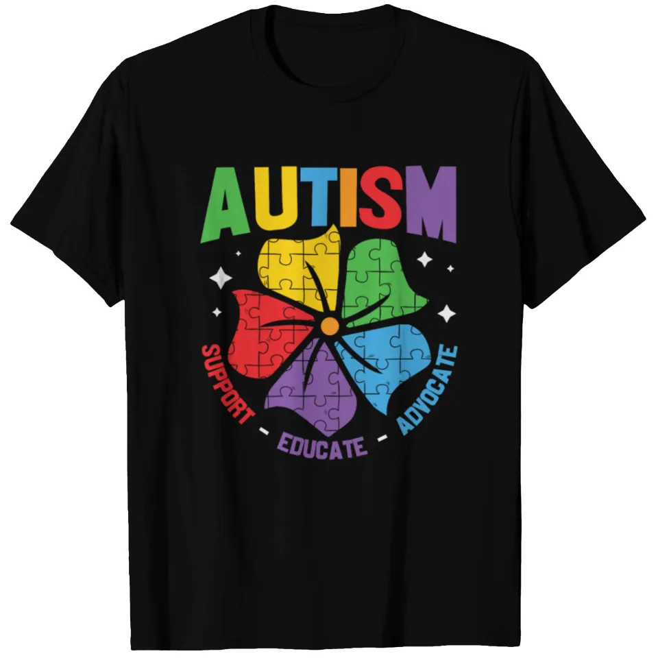 Autism Support Educate Advocate Men's T-Shirt — Mens T Shirts