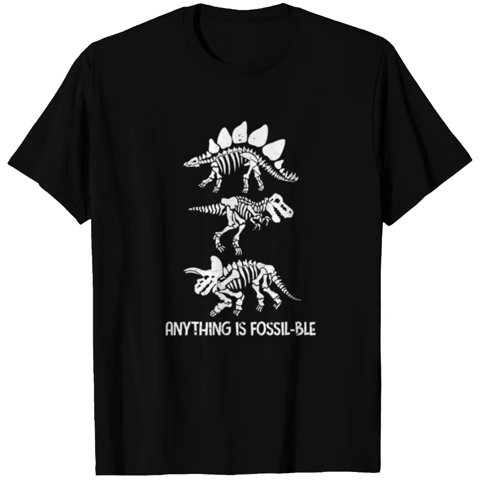 Fossil-ble Dinosaur T-shirt for Men in Black