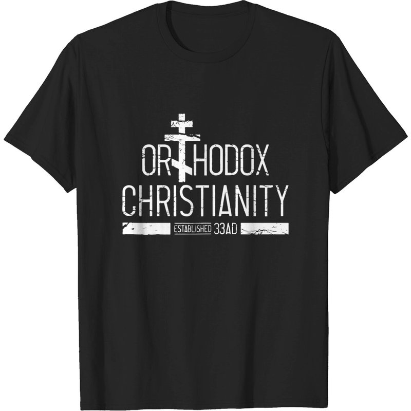 Distressed Orthodox Christian Zip T-shirt for Men